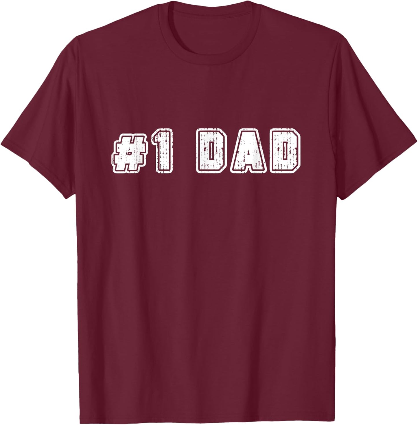 #1 Dad Best Dad Father's Day Number One Dad Father Matching T-Shirt - T-Shirt | Maroon