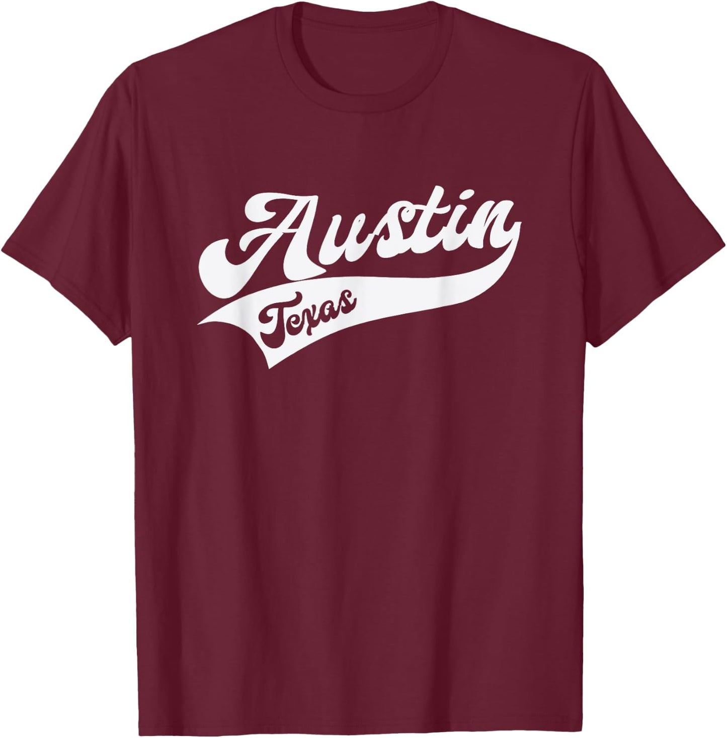 Austin - Texas - Retro / Throwback Design - Classic T-Shirt - T-Shirt | Maroon