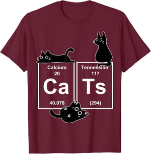 Cat Chemistry Periodic Table Funny Gifts Cat Dad, Cat Mom T-Shirt - T-Shirt | Maroon