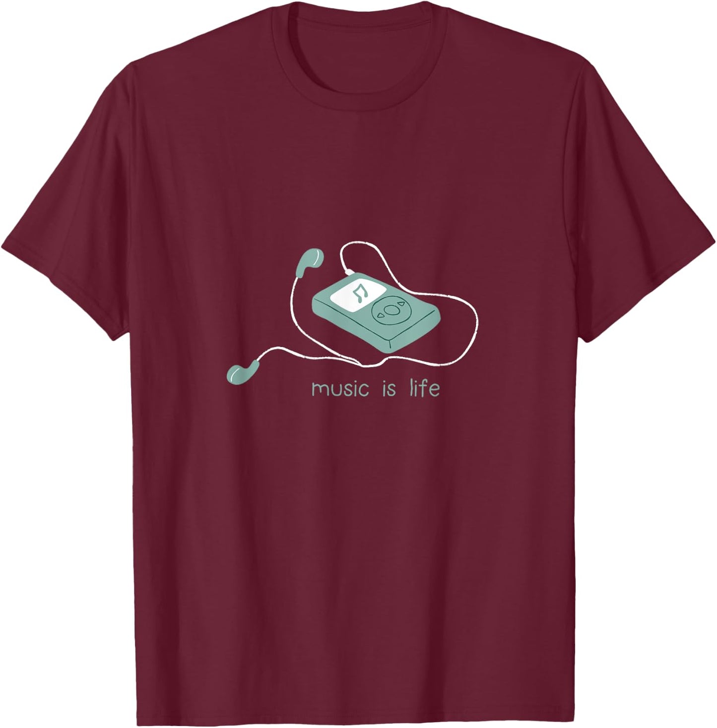 Music Vintage Retro Melody Mp3 Player Life T-Shirt - T-Shirt | Maroon