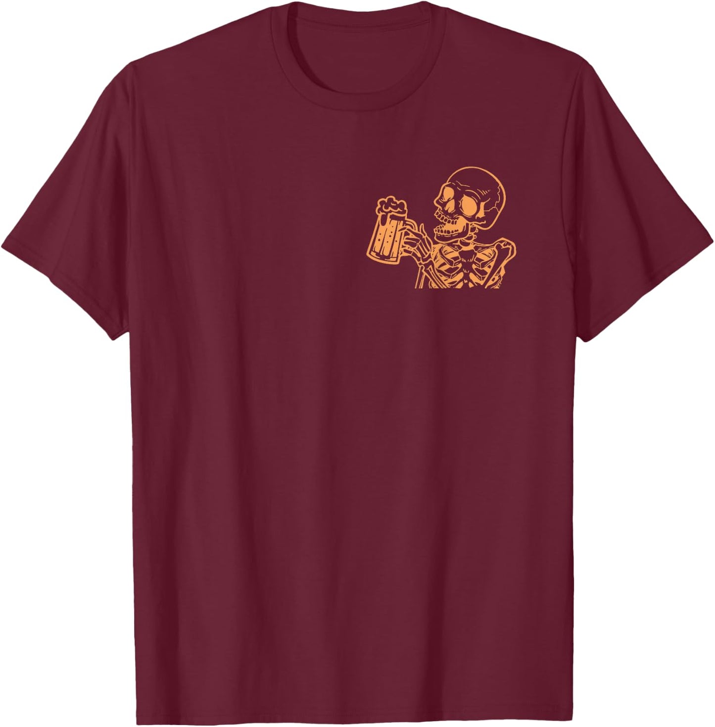Skull Surviving Fatherhood One Beer At A Time 2 Sided T-Shirt - T-Shirt | Maroon