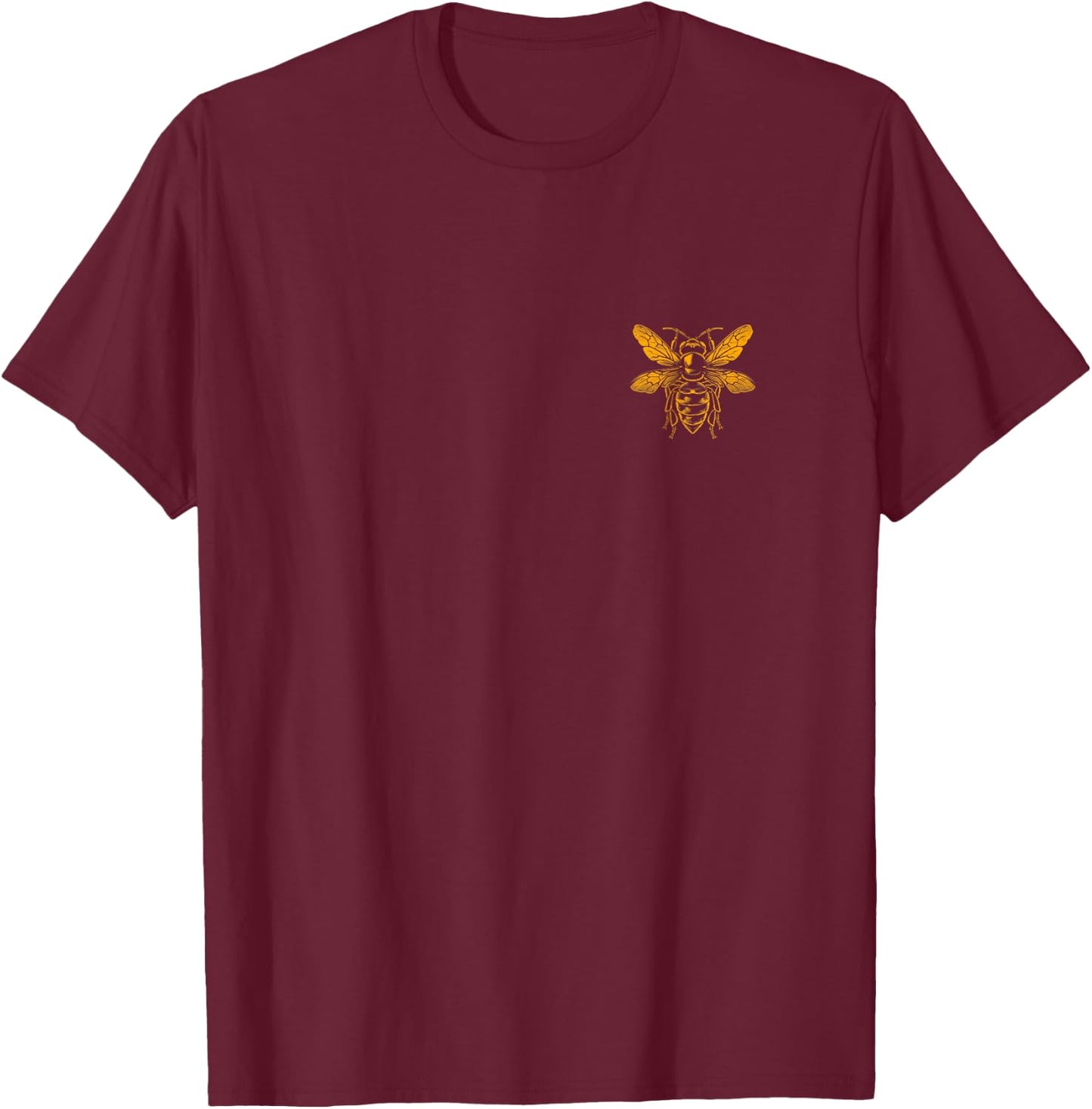 Minimal Pocket Bee Beekeeper Dad Hive Owner Beekeeping T-Shirt - T-Shirt | Maroon