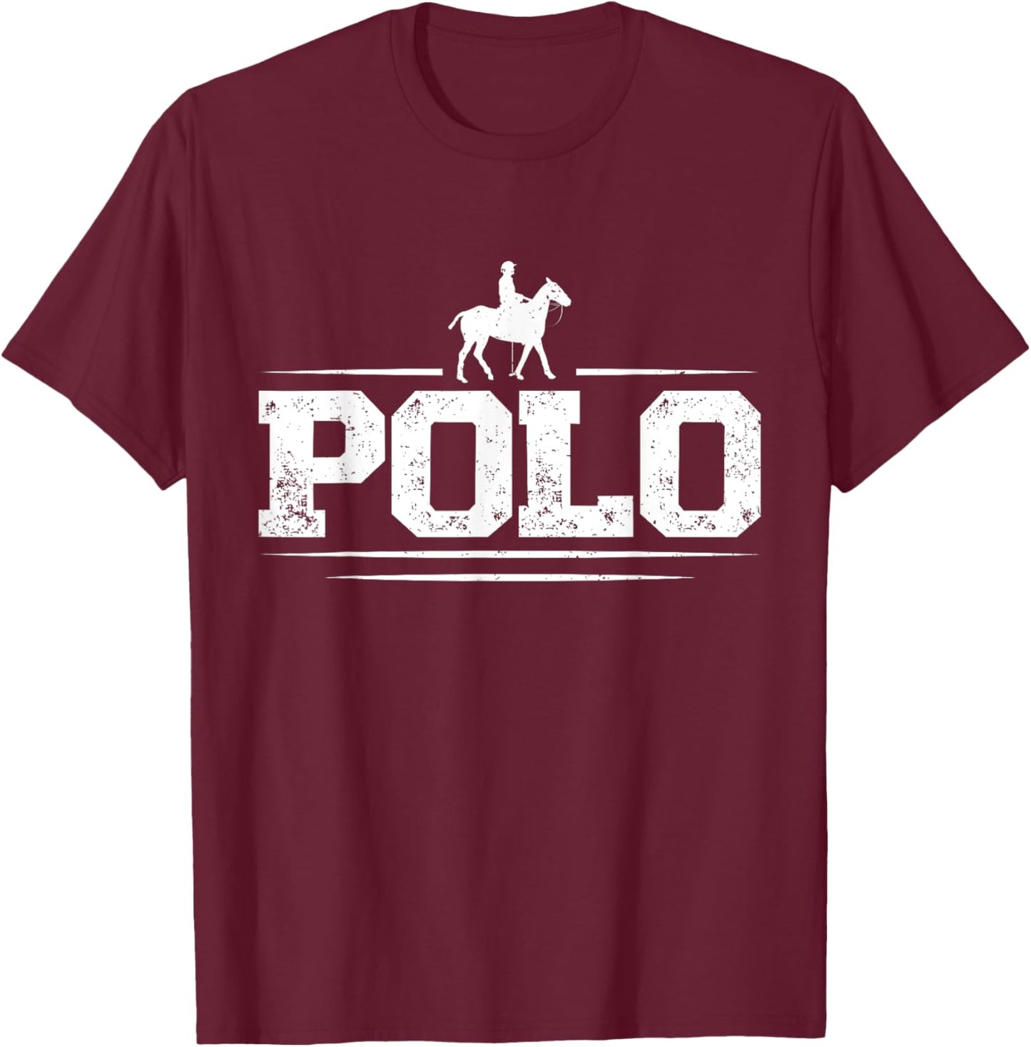 Polo Players Horseback Riding Horse Equestrian Sports T-Shirt - T-Shirt | Maroon