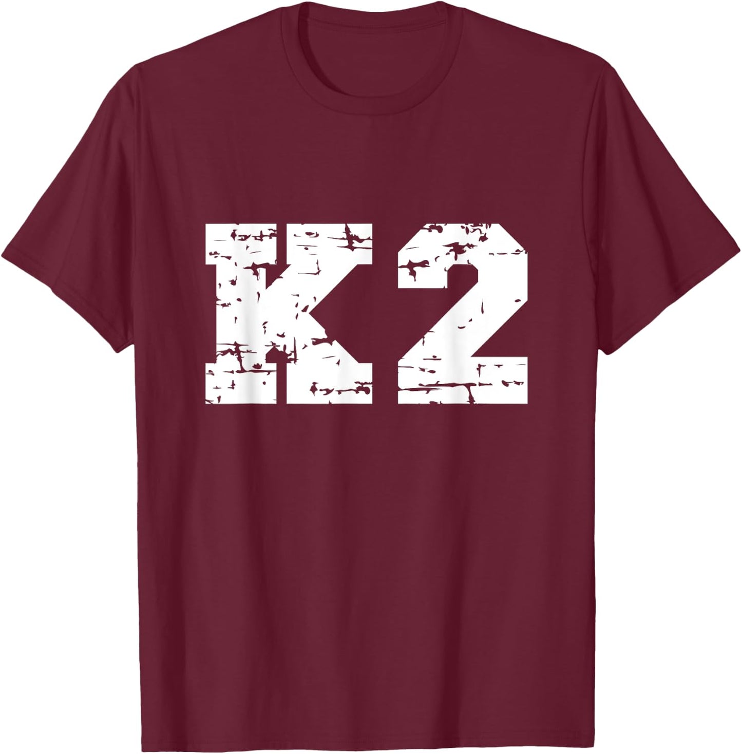 K2 Souvenir / K2 Mountain Climber / Modern Font Design T-Shirt - T-Shirt | Maroon