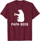 Papa Beer Shirt, Papa Bear Father's Day Gift T-Shirt - T-Shirt | Maroon