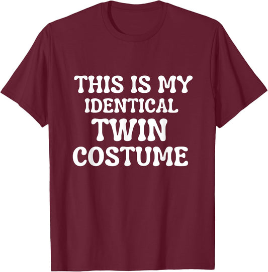 Best Friend Twinning Twin Day Matching Halloween Costume T-Shirt - T-Shirt | Maroon