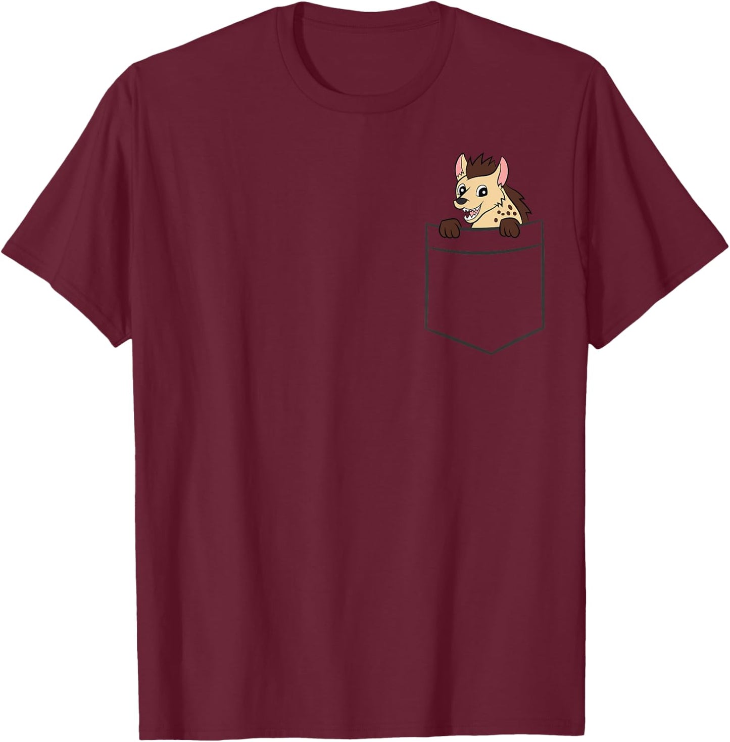 Hyena In The Pocket Cute Spotted Hyena T-Shirt - T-Shirt | Maroon