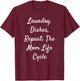 Laundry, Dishes, Repeat: The Mom Life Cycle T-Shirt - T-Shirt | Maroon