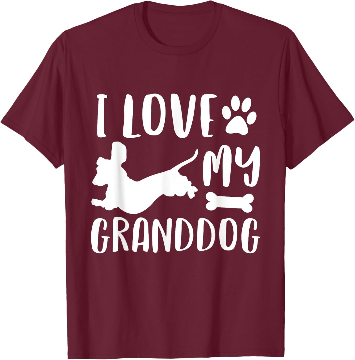 Dachshund Dog Grandma Grandpa Shirt Granddog T Shirt Gift Women Girls Kids T-Shirt - T-Shirt | Maroon