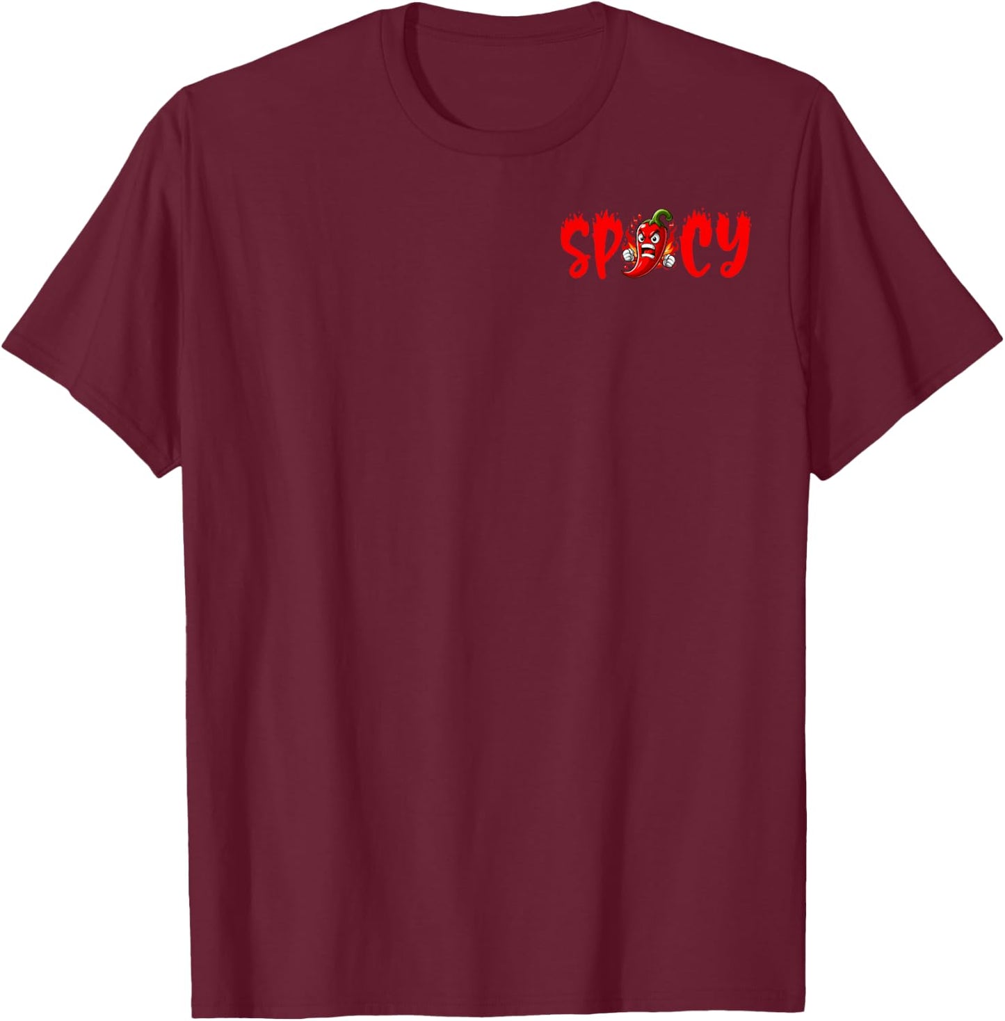 Funny Spicy Pepper Hot Sauce Lovers Minimalist T-Shirt - T-Shirt | Maroon