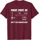What Part of Don't You Understand Camera Photography T-Shirt - T-Shirt | Maroon