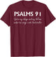 Psalms 91 God Is My Refuge And My Fortress Under His Wings T-Shirt - T-Shirt | Maroon