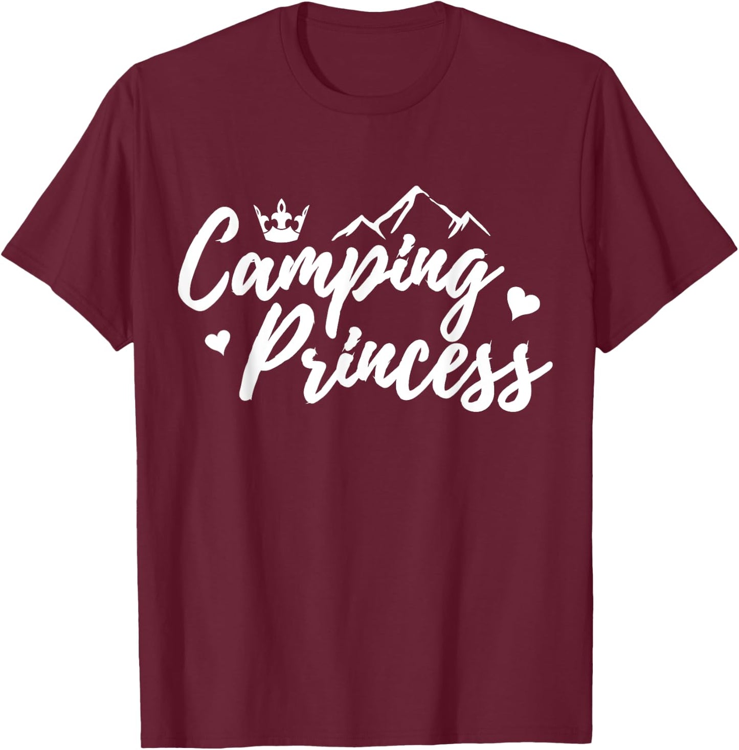 Camping Princess Camper Queen Crown T-Shirt - T-Shirt | Maroon