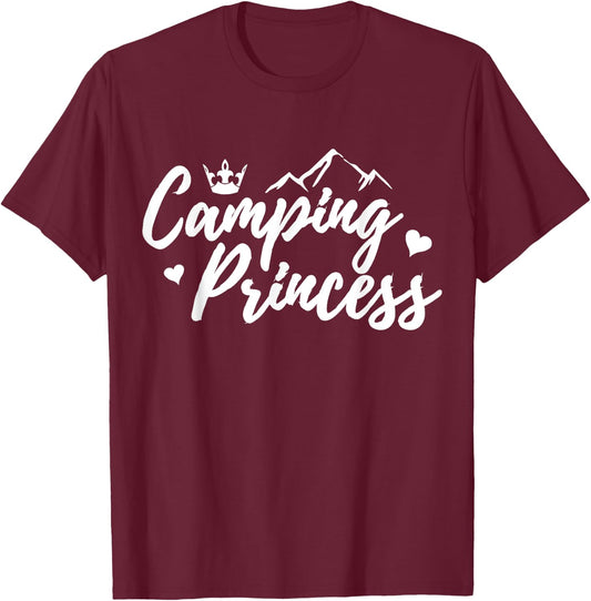 Camping Princess Camper Queen Crown T-Shirt - T-Shirt | Maroon