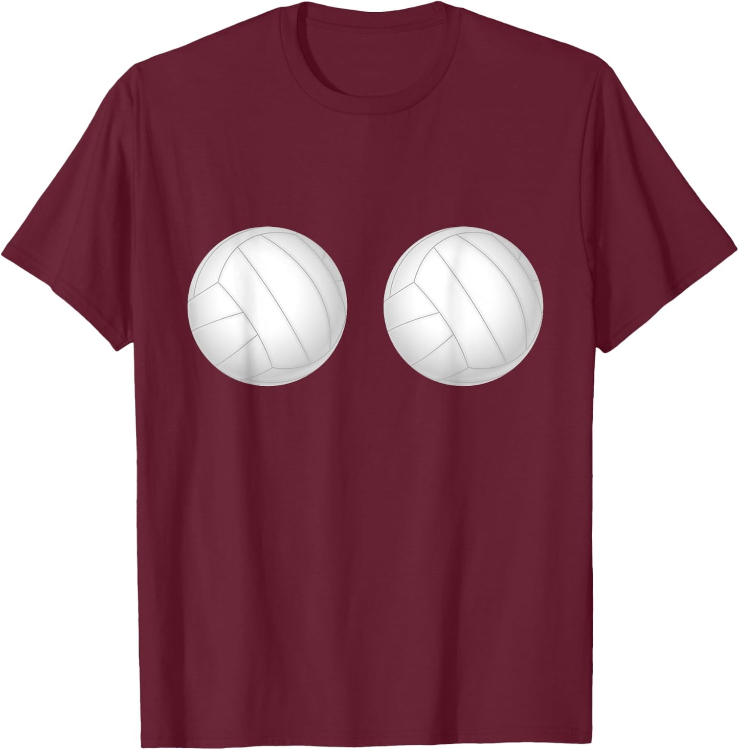 Volleyball Player Boobs Funny T-Shirt - T-Shirt | Maroon