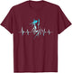 Horse Heartbeat Horse Lover Gifts Women Men Girls Teens T-Shirt - T-Shirt | Maroon