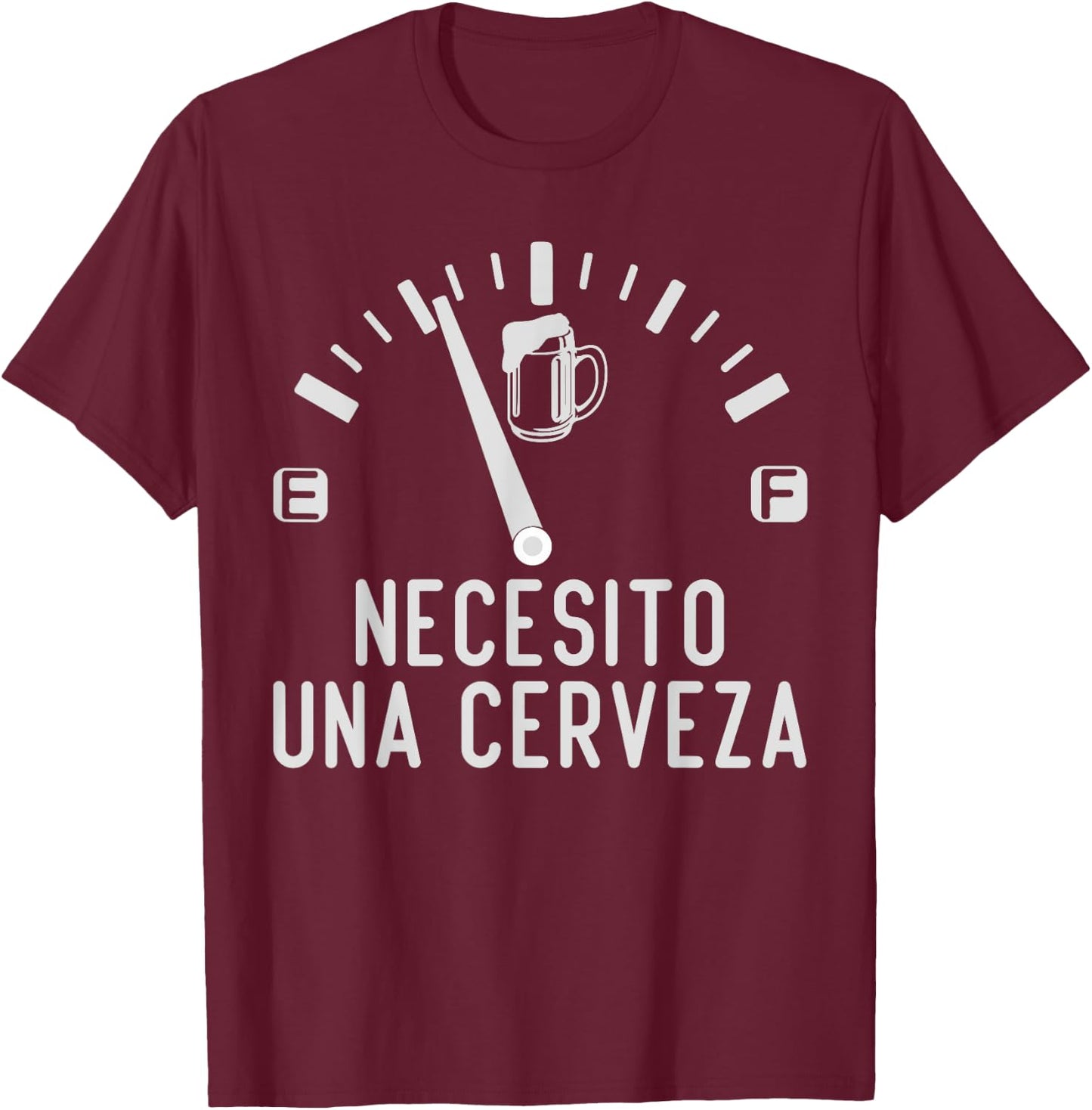 Necesito Una Cerveza Funny Mexican Beer Drinking Party T-Shirt - T-Shirt | Maroon