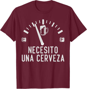 Necesito Una Cerveza Funny Mexican Beer Drinking Party T-Shirt - T-Shirt | Maroon