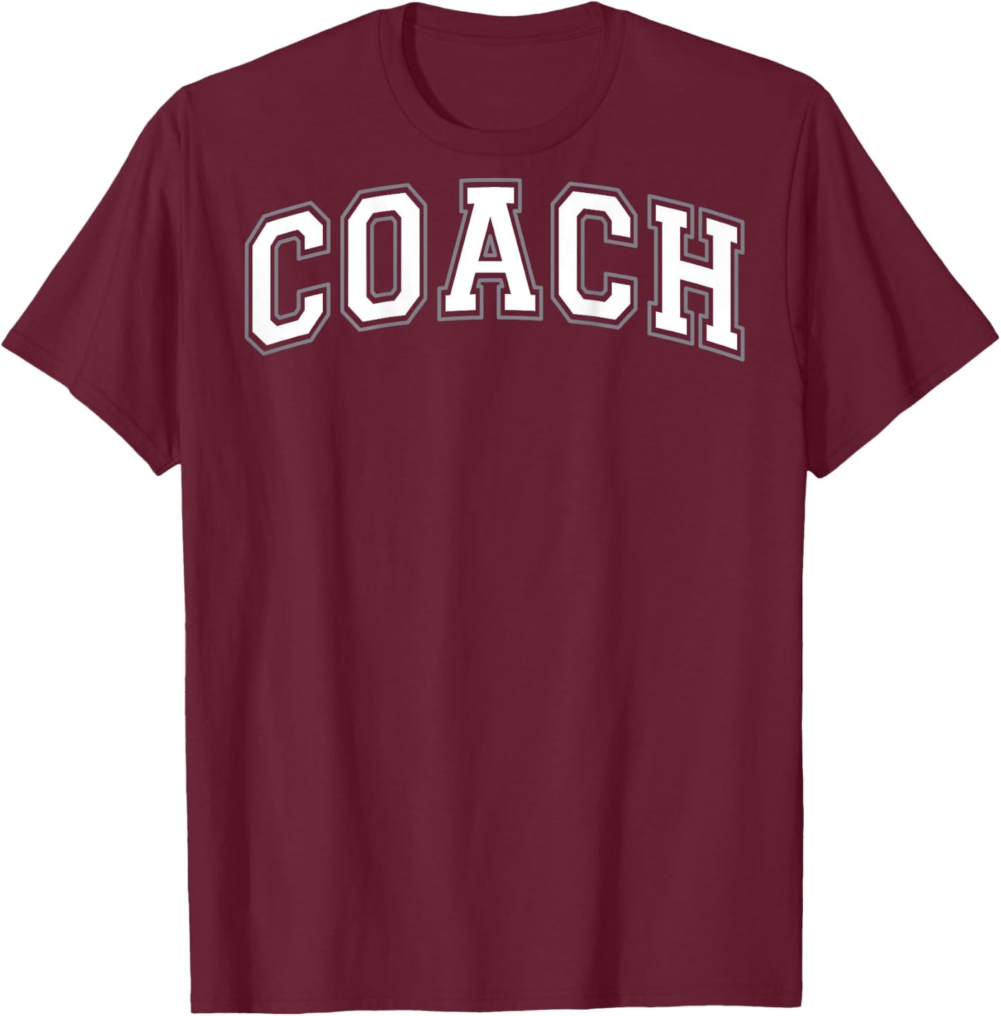 Coach Sports Trainer Vintage White Grey on the back T-Shirt - T-Shirt | Maroon