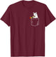 Cat Playing Trumpet in Pocket Jazz Lover Shirt T-Shirt - T-Shirt | Maroon