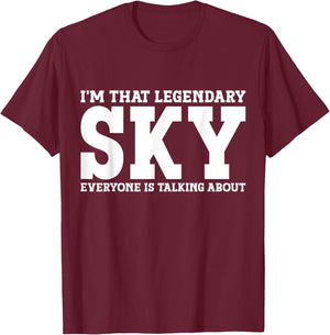 Sky Personal Name First Name Funny Sky T-Shirt - T-Shirt | Maroon
