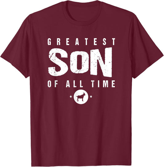 #1 Greatest Son of All Time Gift from Mom Greatest Son Goat T-Shirt - T-Shirt | Maroon