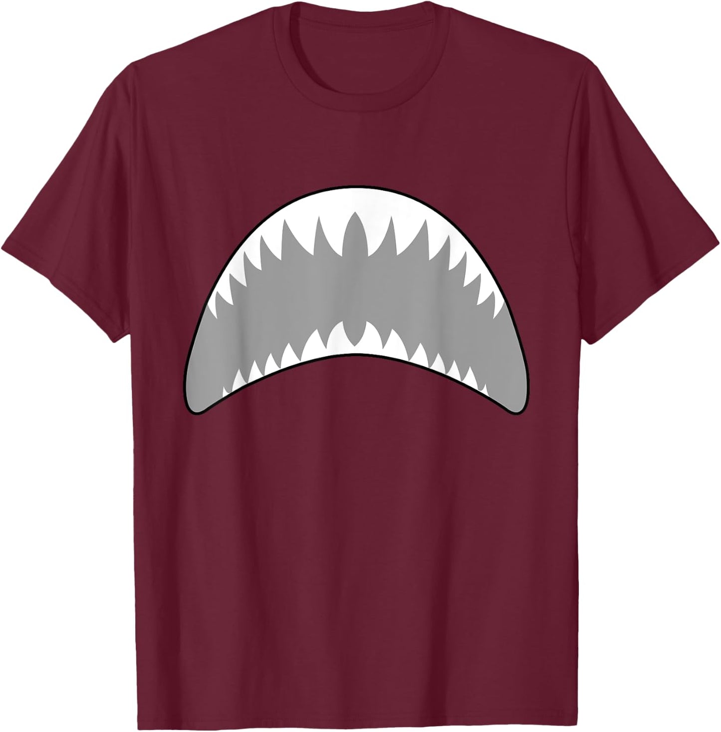 Shark mouth jaw lazy easy costume for halloween party T-Shirt - T-Shirt | Maroon