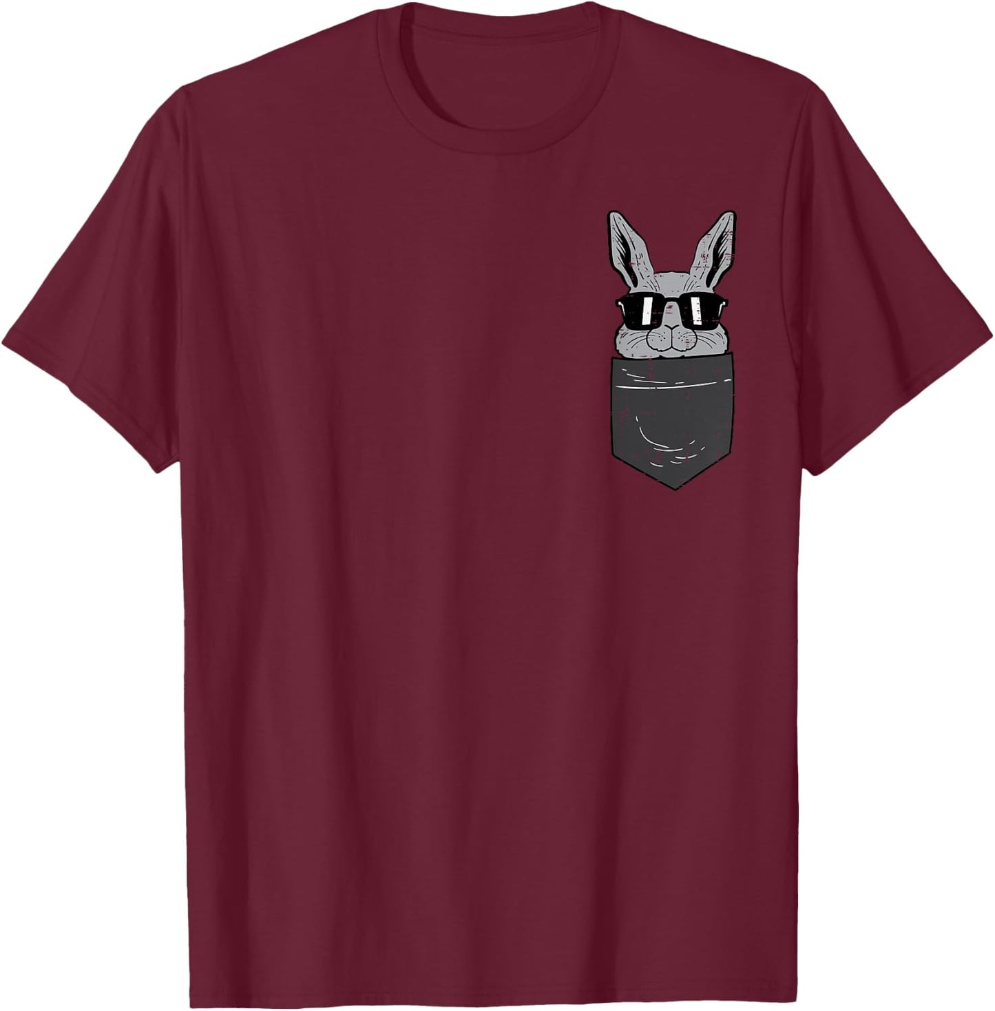 Easter Bunny Rabbit Sunglasses Pocket Cool Men Women Kids T-Shirt - T-Shirt | Maroon