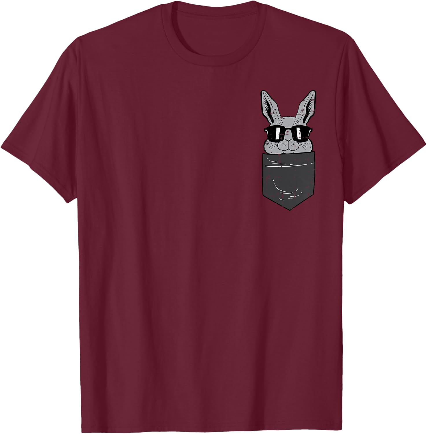 Easter Bunny Rabbit Sunglasses Pocket Cool Men Women Kids T-Shirt - T-Shirt | Maroon