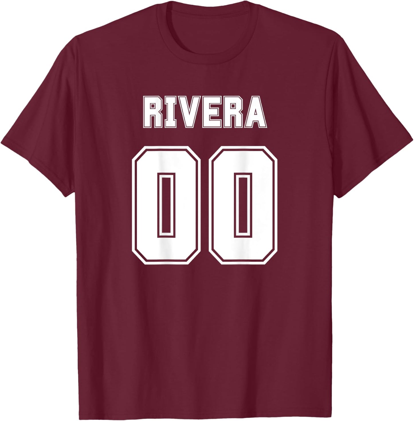 Rivera Name Back Sports Number Family Team T-Shirt - T-Shirt | Maroon