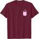 Flamingo in the Pocket - Funny Pocket Flamingo Lover T-Shirt - T-Shirt | Maroon