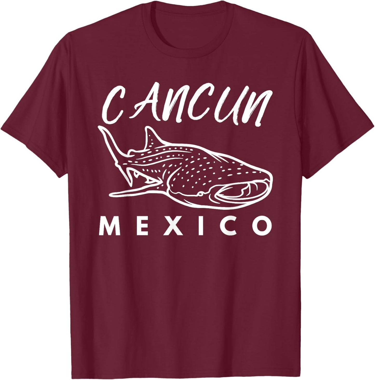 Whale Shark CANCUN MEXICO Family Trip Vacation Matching Sea T-Shirt - T-Shirt | Maroon