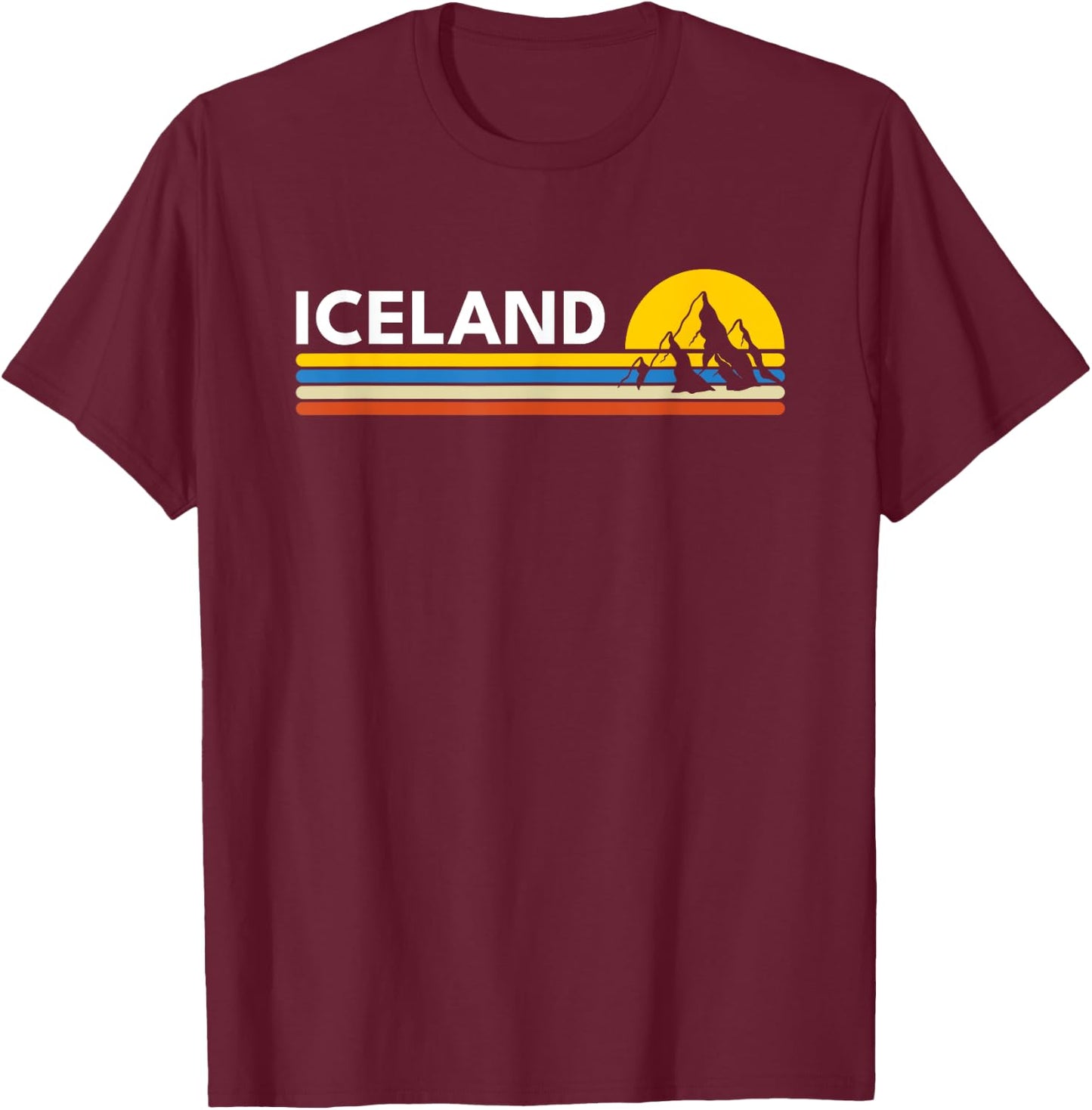Iceland Souvenirs Vintage Retro T-Shirt - T-Shirt | Maroon