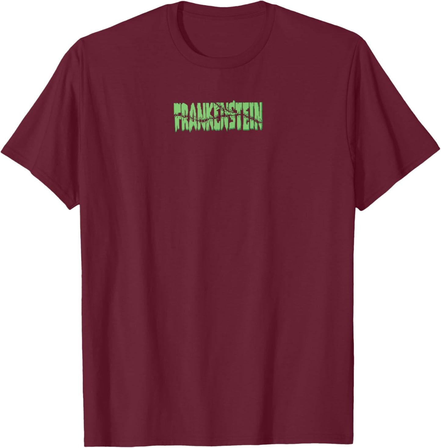 Universal Monsters Frankenstein Negative Space Front & Back T-Shirt - T-Shirt | Maroon