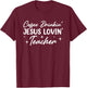 Coffee Drinkin' Jesus Lovin' Teacher Men Women T-Shirt - T-Shirt | Maroon
