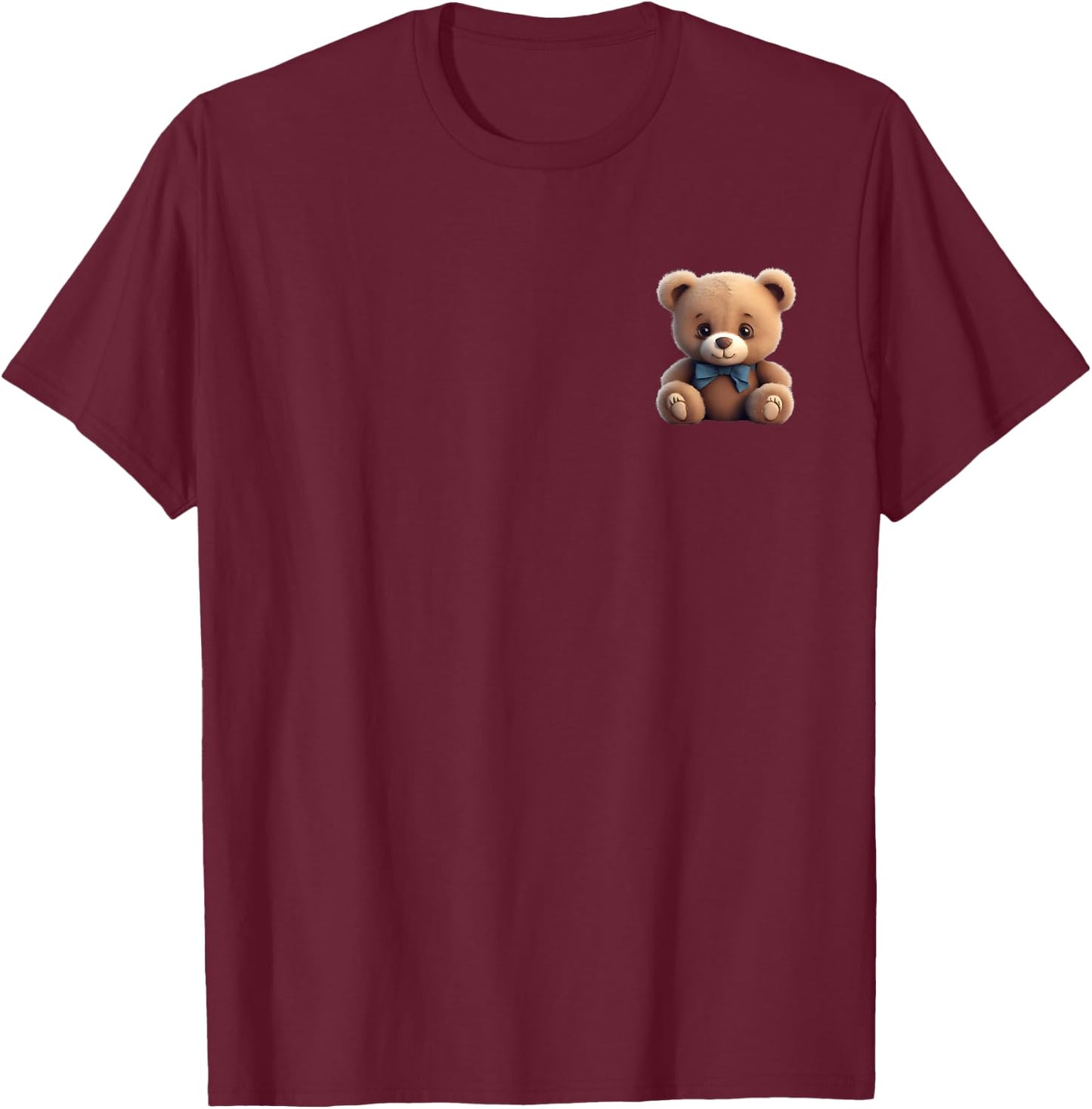 Cute Teddy Bear Graphic Bear Cartoon Kids and Toddlers T-Shirt - T-Shirt | Maroon