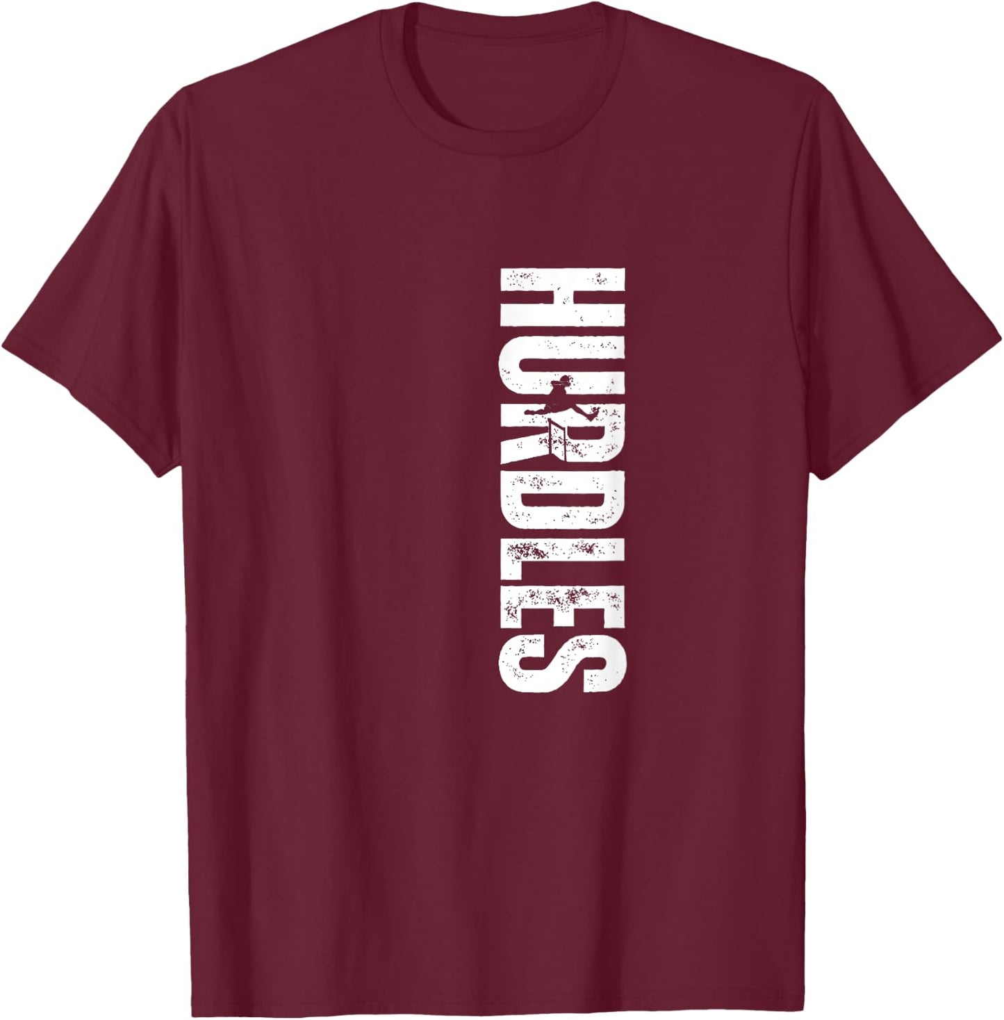 Hurdles Coach Vintage Distressed Hurdles T-Shirt - T-Shirt | Maroon