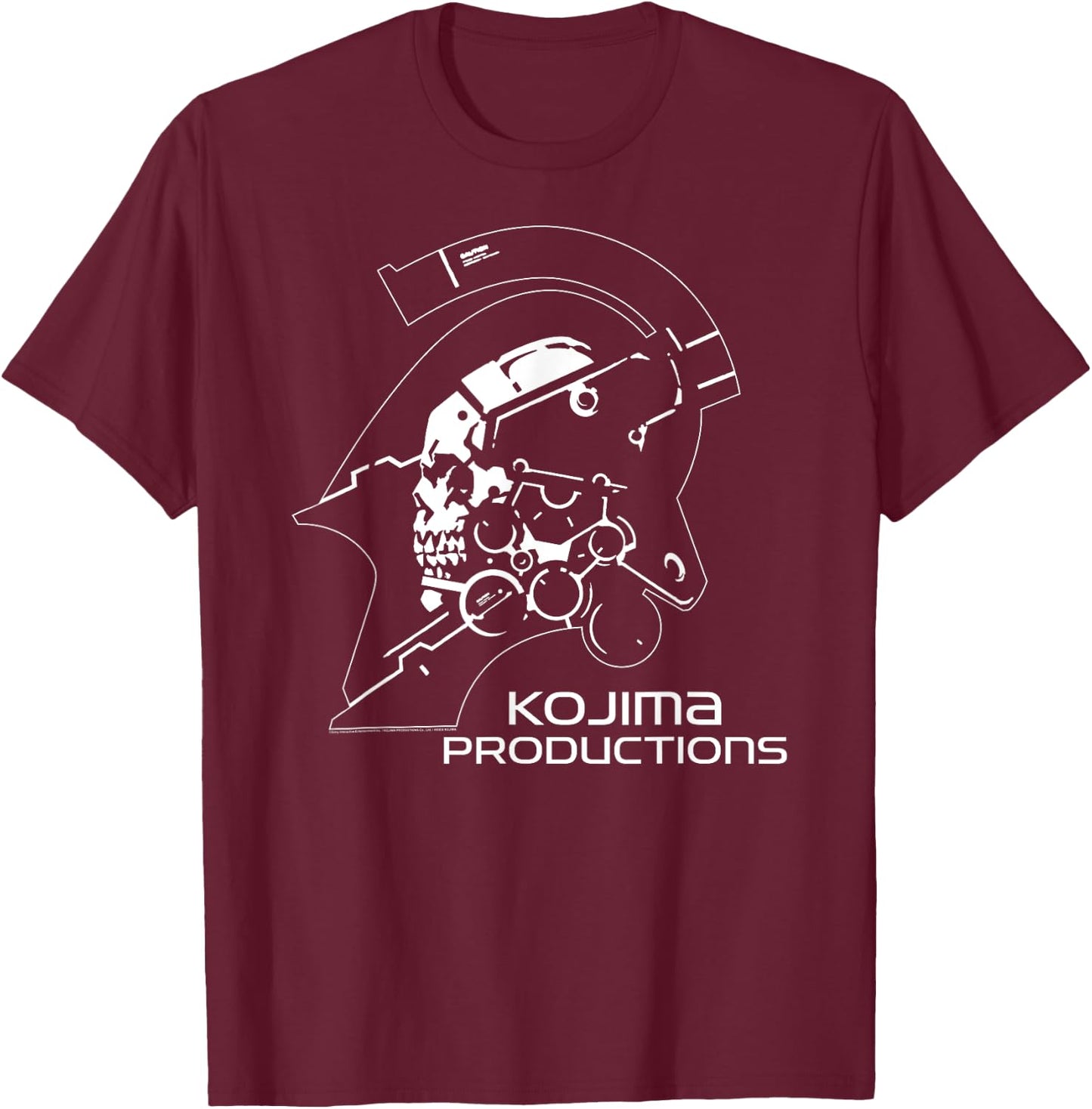 Kojima Productions White Video Gaming Merch T-Shirt - T-Shirt | Maroon