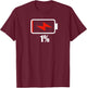 Battery 1% remaining Battery low battery low dead T-Shirt - T-Shirt | Maroon