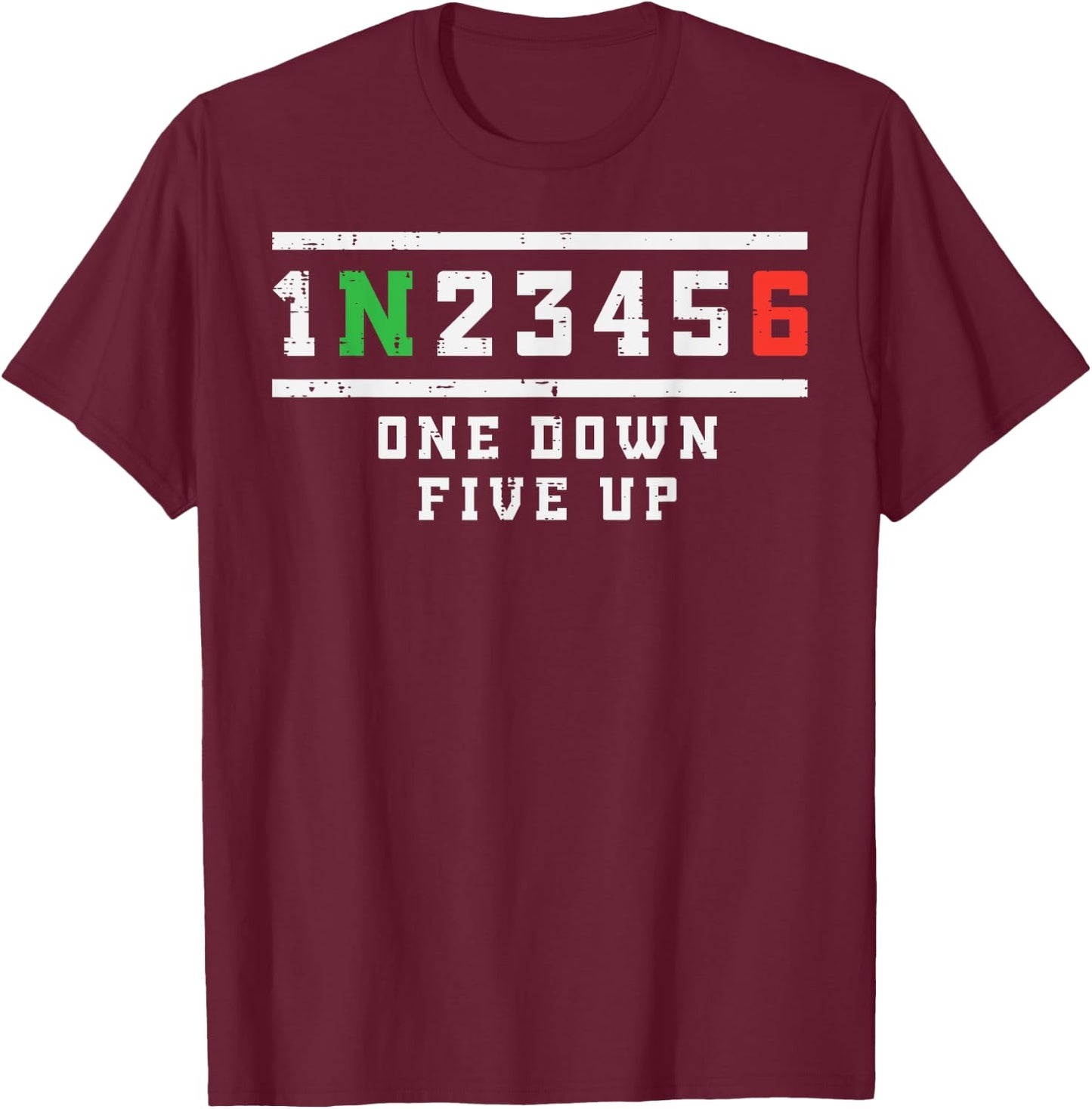 Motorcycle Gear Shift One Down Five Up Biker Men Women Kids T-Shirt - T-Shirt | Maroon