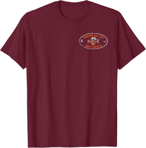 Marina Del Rey California CA Retro Surfer Front & Back T-Shirt - T-Shirt | Maroon
