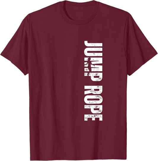 Jump Rope Vintage Distressed Jumping Rope T-Shirt - T-Shirt | Maroon