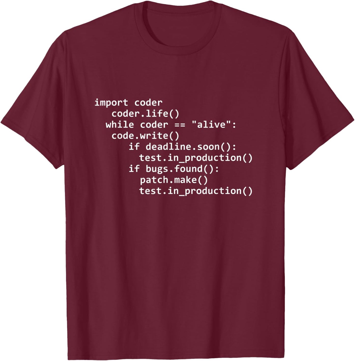 Python Programming For Software Engineer Coder IT Developer T-Shirt - T-Shirt | Maroon