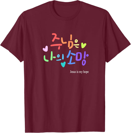 JESUS IS MY HOPE IN KOREAN, Gift CHRISTIANS T-Shirt - T-Shirt | Maroon