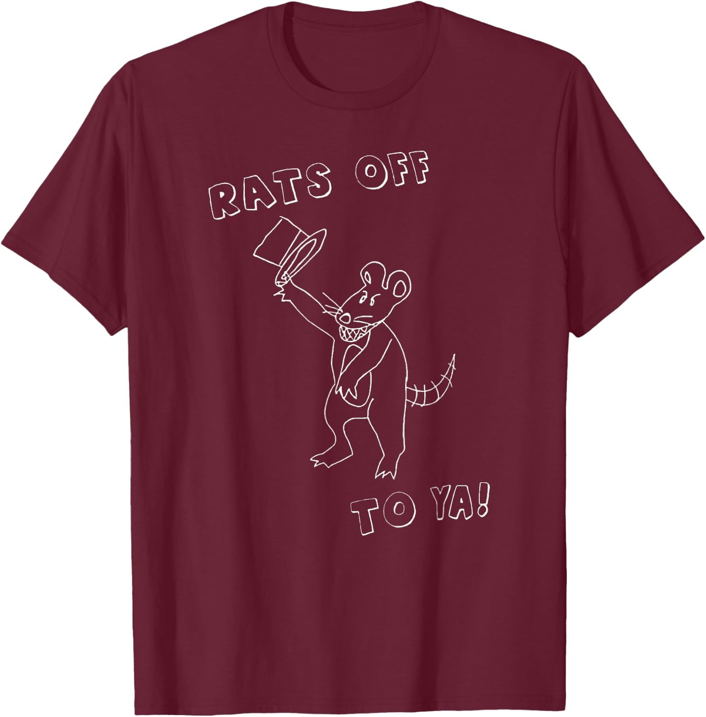 Rats Off To Ya! Funny Mouse Costume Magician Rat Novelty T-Shirt - T-Shirt | Maroon
