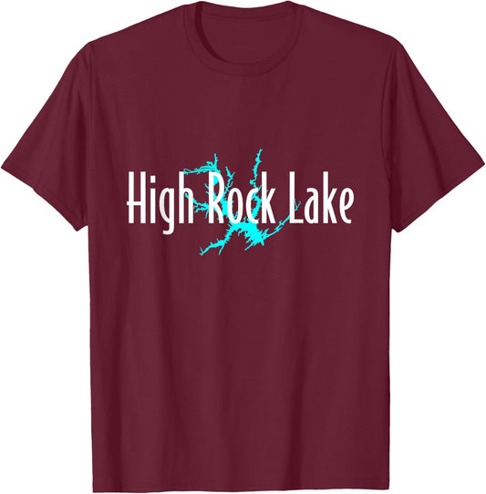 Minimalist High Rock Lake - North Carolina T-Shirt - T-Shirt | Maroon