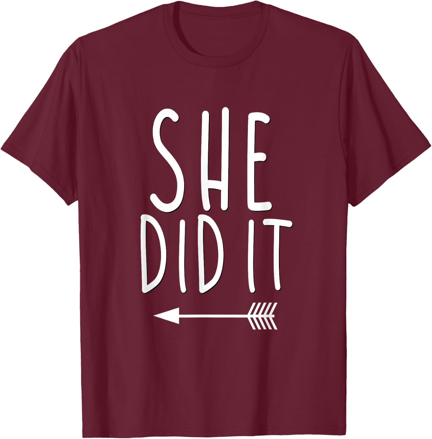 Funny She Did It Shirt Brother Sister Kids Matching Family T-Shirt - T-Shirt | Maroon