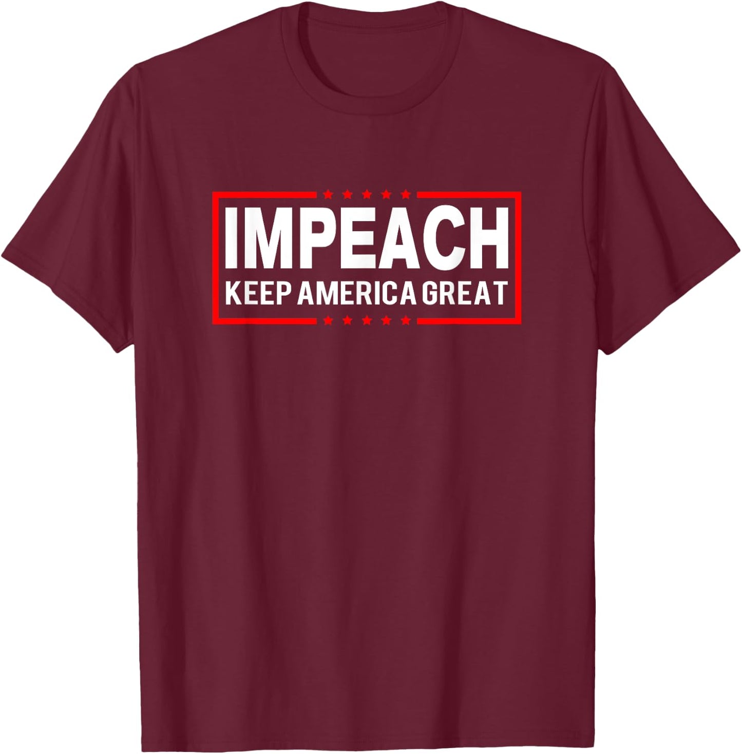 Impeach Anti-Trump Keep America Great Spoof Logo T-Shirt - T-Shirt | Maroon