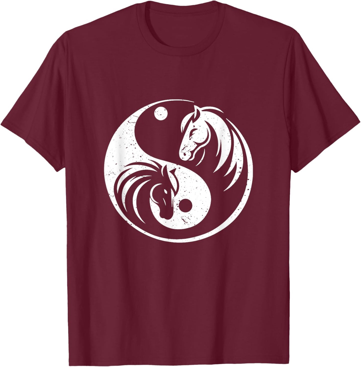 Yin And Yang Horse For Every Horseman And Rider Horse Lover T-Shirt - T-Shirt | Maroon