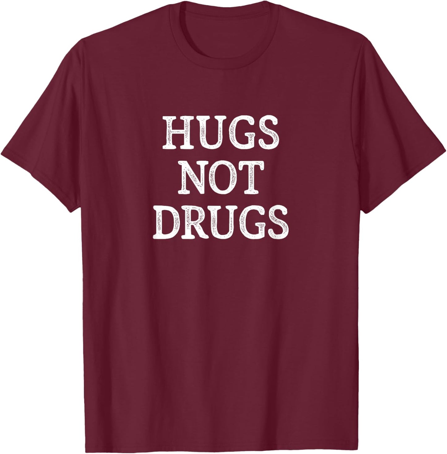 Hugs Not Drugs - Vintage Style T-Shirt - T-Shirt | Maroon
